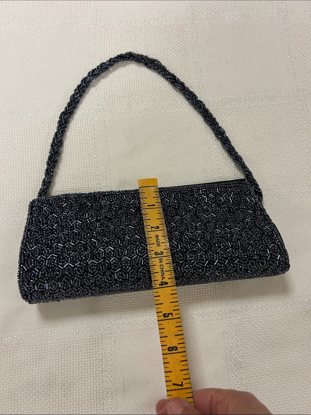 Elegant Black Beaded Evening Bag image 3